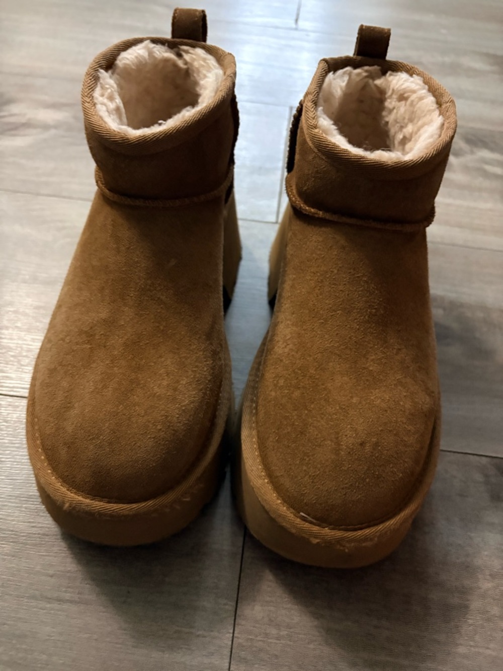 UGG Cozy Faux-Suede Shearling-Lined Ankle Boots - Chestnut